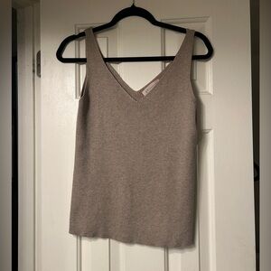 Tan Philosophy knit sweater tank top